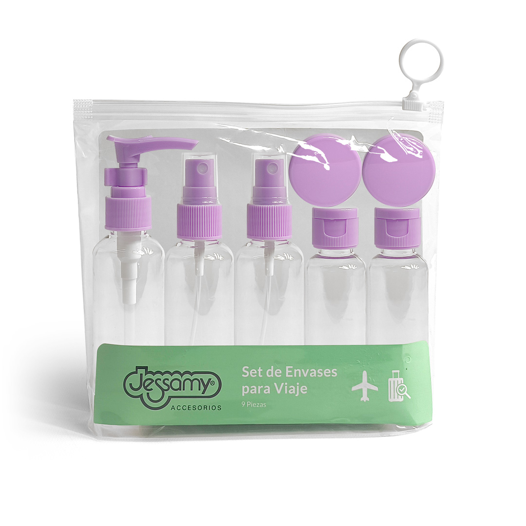 SET DE ENVASES PARA VIAJE X 9 PIEZAS