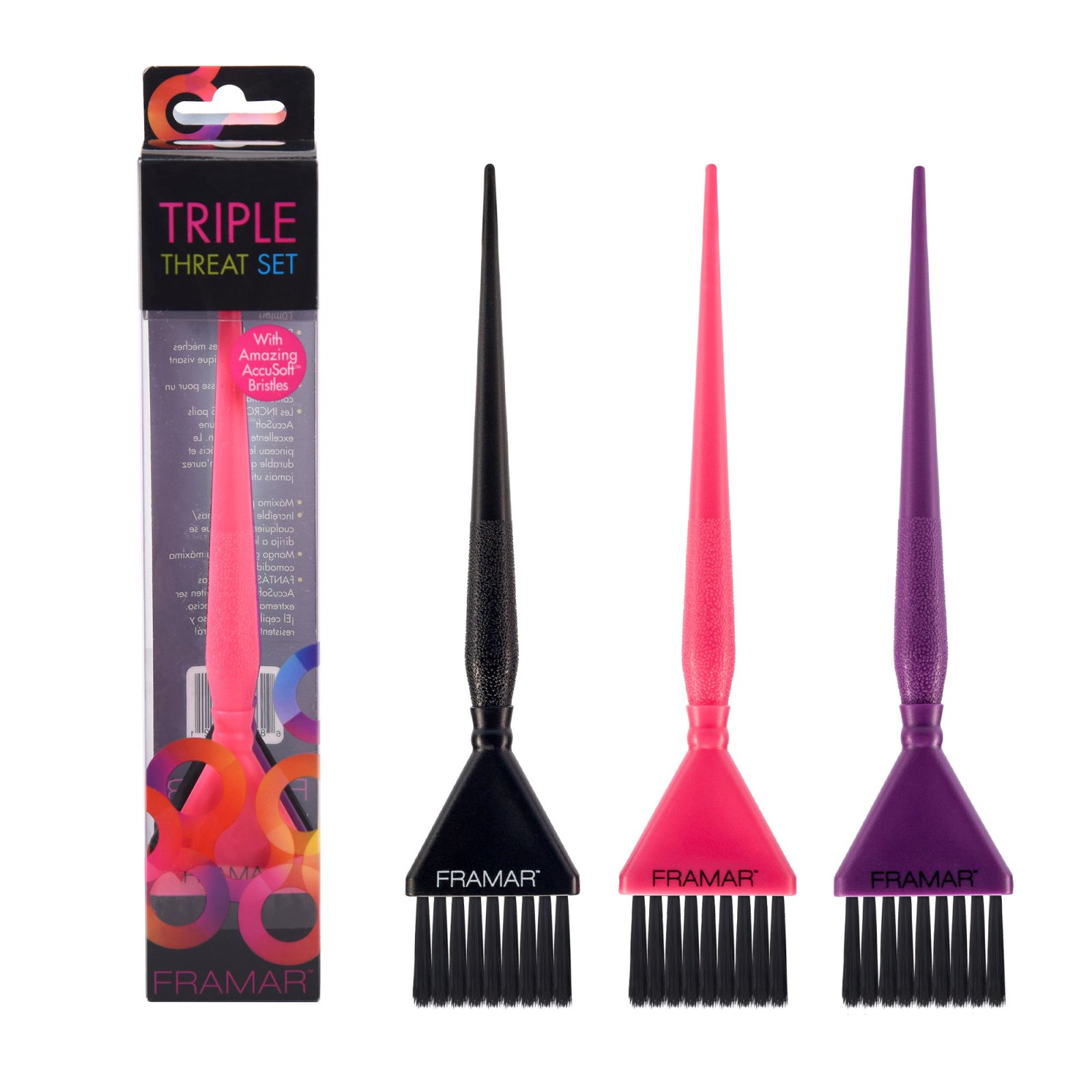 FRAMAR PINCEL TINT. TRIPLE THREAT BRUSH SET X 3