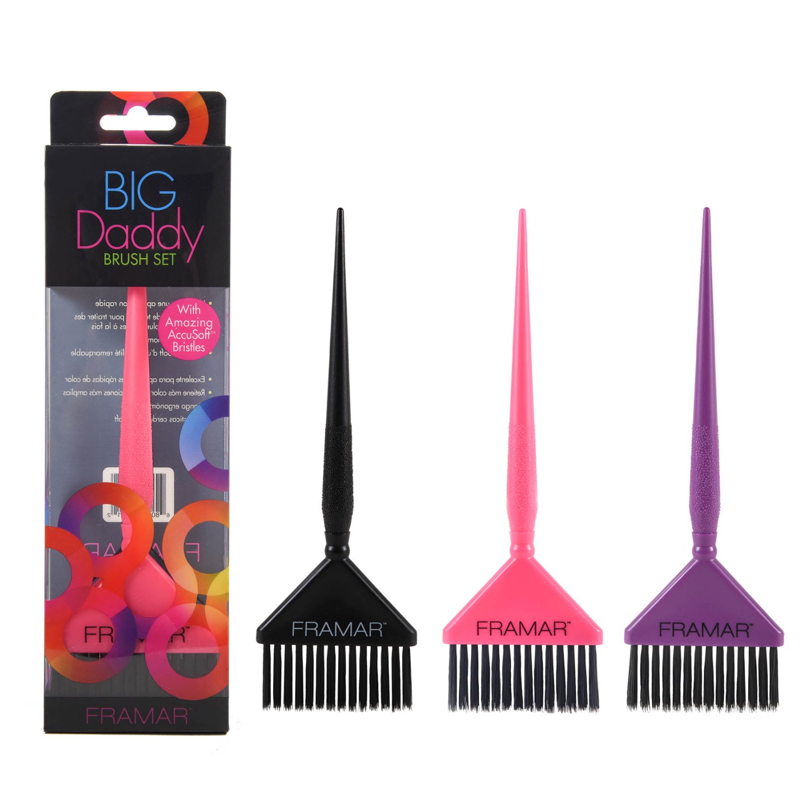 FRAMAR PINCEL TINTURA BIG DADDY BRUSH SET X 3