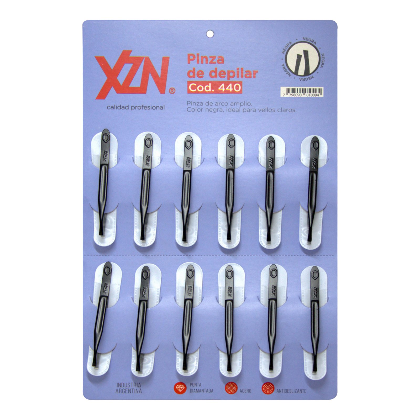 XZN PINZA P/DEP. NEGRA X 12 U
